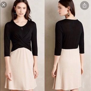Anthropologie Amadi Knit Dress Black & Cream XS